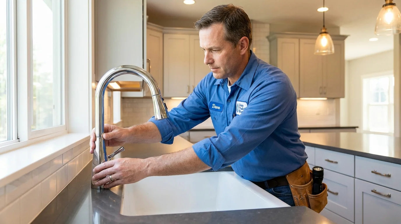Kitchen faucet installation by Johns Plumbing LLC in Saint Albans